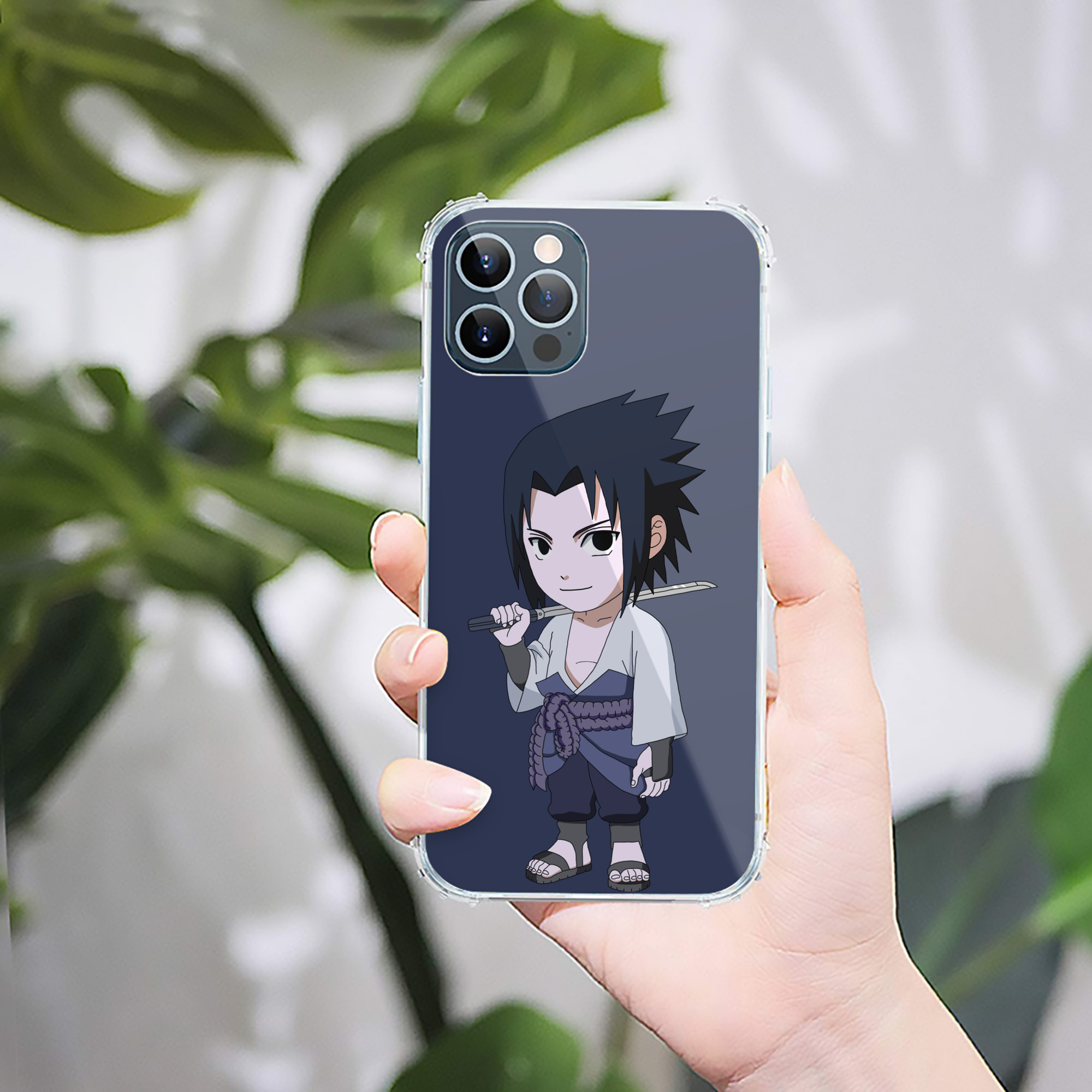 （画像用） NARUTO -ナルト- うちは サスケ Uchiha Sasuke 【iPhone 12シリーズ対応】透明スマホケース（クリアソフトケース）